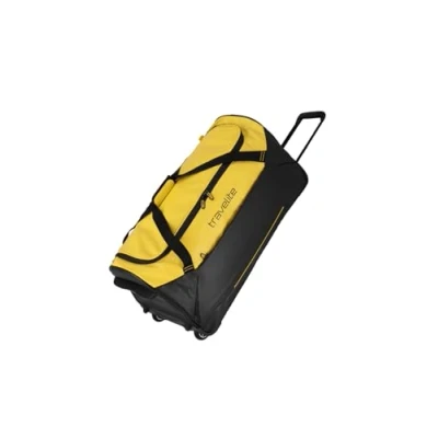 Image of Travelite Trolley Travel Bag with Wheels Made of Water Repellent Material, Basics Soft Luggage Rolling Large Main Compartment, 71 cm, 97 litres, Yellow, Rollenreisetasche Wheeled
