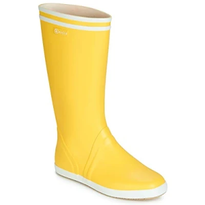 Image of Aigle Men&#039;s Goeland Wellington Boots, Yellow (Jaune/Blanc 001), 7 UK