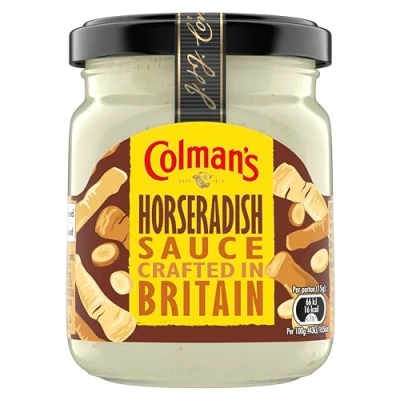 Image of Colman&#039;s Horseradish Sauce crafted in Britain perfect condiment with roast beef 136 g