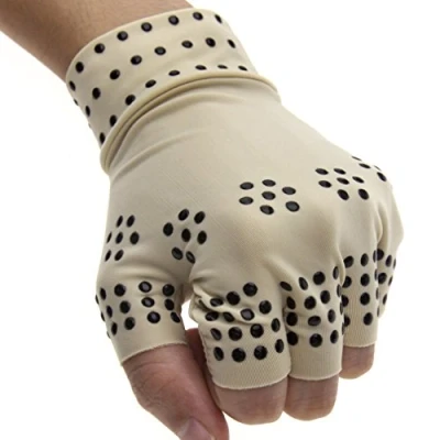 Image of Pair of Arthritis Pressure Magnetic Pain Nude Relief Therapy Gloves