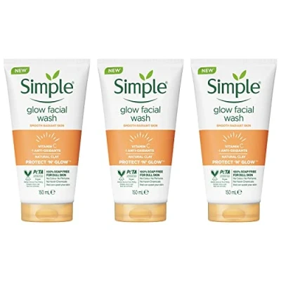 Image of Simple Face Wash Glow Clay 150 ml, Pack of 3