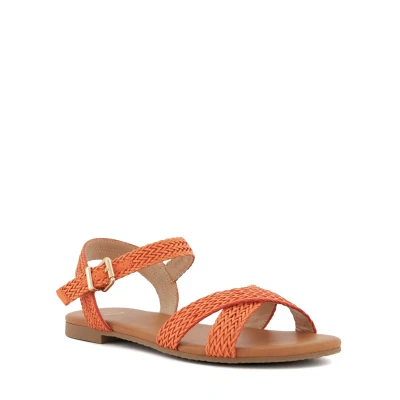 Image of Dune Ladies LALISA Woven Strap Flat Sandals Size UK 3 Heel Casual Orange