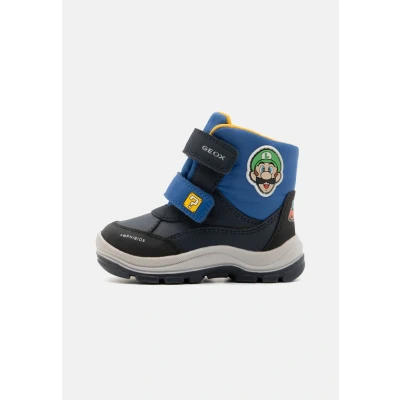 Image of Geox Super Mario BROS. BOY ABX Classic ankle boots for kids, Size: 6K, Navy/royal Imitation leather/ textile