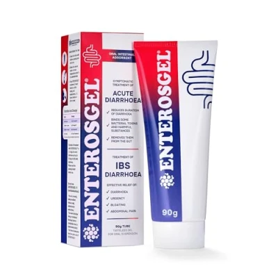 Image of Enterosgel IBS Relief Gel Tube Oral Intestinal Adsorbent for Acute Diarrhoea &amp; Stomach Pain Relief, Bloating Trapped Wind Treats Root Causes, Suitable Children Adults, 90g