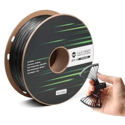 Image of SainSmart TPU Filament 1.75mm, GT 3 Black Flexible 3D Printer for High Speed Printing 500mm/s, UV Resistant, 2.2 LBS (1KG) Spool, Dimensional Accuracy +/ 0.04mm