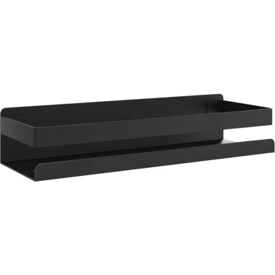 Image of vidaXL Shower Shelf Matt Black 30x10x6 cm Brushed 304 Stainless Steel
