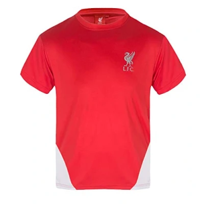 Image of Liverpool FC T Shirt Boys Poly Official Gift Red White 4 5 Years