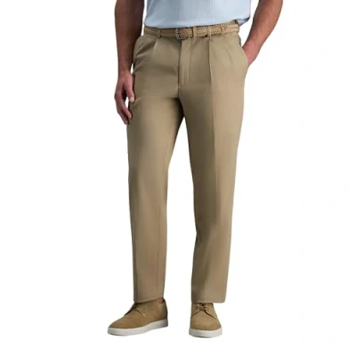 Image of Haggar Men&#039;s Premium No Iron Khaki Classic Fit Pleat Front Casual Pant (Regular and Big &amp; Tall Sizes), 36W x 29L