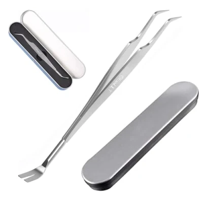 Image of EasyULT Tick Remover, Sided Stainless Steel with Storage Iron Box Easy Remove, Ticks Remover Tool for Humans, Dogs, Cats