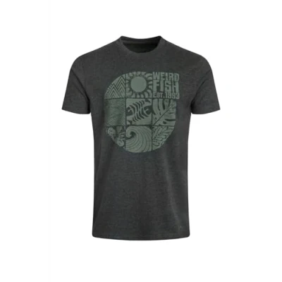 Image of Weird Fish Summer Sector Front Print Eco Graphic T Shirt Washed Black Size S