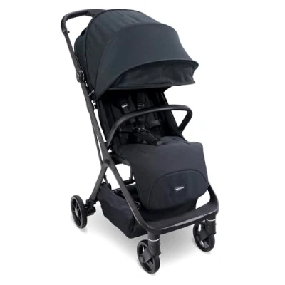 Image of My Babiie MBX7 Autofold Stroller from Birth to 4 Years (22kg), Foldable &amp; Compact, Lightweight, Travel Buggy for Toddlers, Pushchair Includes Rain Cover Black