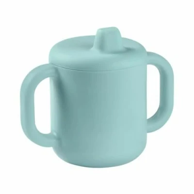 Image of Béaba Learning Glass/Cup for Child/Baby, 100% Silicone, Soft and Very Resistant Material, Microwave Compatible, Blue