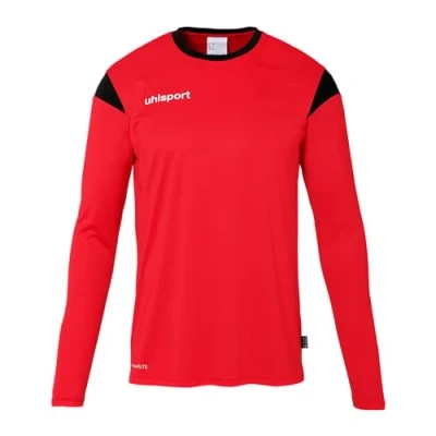 Image of uhlsport Squad 27 Jersey Long Sleeve Football Sports T Shirt for Children and Adults Unisex Sweatshirt Red/Black