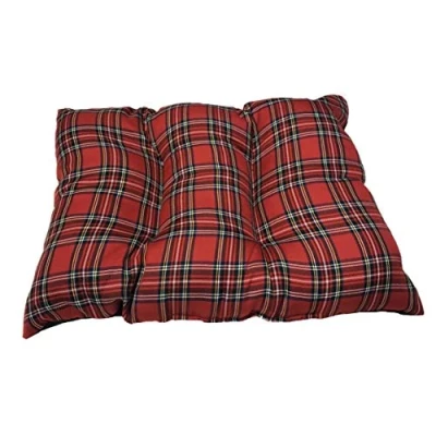 Image of KetoPlastics CHRISTMAS RECTANGLE RED TARTAN DOG CAT PET FLOOR CUSHION BASKET PILLOW FLEECE (LARGE)