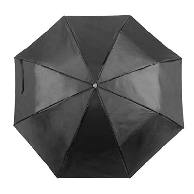 Image of eBuyGB Unisex&#039;s Mini Folding Compact Pocket Umbrella Manual Opening Telescopic Wedding Lightweight Brolly with Carry Handle Strap and Colour Matchin Protective Sleeve, Black, 41&quot;