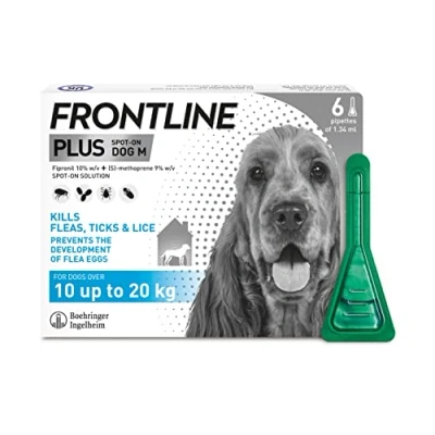Image of FRONTLINE Plus Flea &amp; Tick Treatment for Medium Dogs (10 20 kg) 6 Pipettes