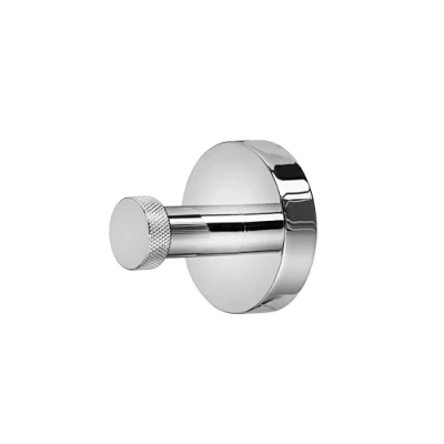 Image of Croydex Chrome Modern Bath Robe Hook Flexi Fix Towel Holder, Knightsbridge Collection, Bathroom Accessories, Durable Zinc Alloy Construction, Universal &#039;X&#039; Plate, Includes All Fixings