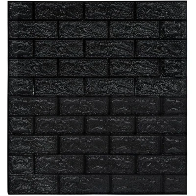 Image of vidaXL 3D Wallpaper Bricks Self adhesive 40 pcs Black