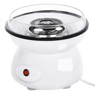 Image of HOMCOM 450W Electric Candyfloss Machine Kit Non Stick Plates Fairground Fun Children Adult Party Gift Home Sweet Metal Body w/Accessories White