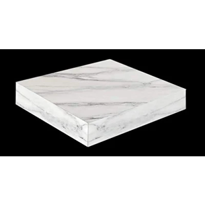 Image of Optimal Products WHITE MARBLE GLOSS FLOATING SHELF SHELVES DISPLAY UNIT WALL MOUNTED BOOKCASE (Small 23.5 X Cm)