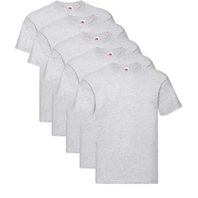 Image of Fruit of the Loom, Shirt, 5 Grey + 1 Hl Kauf Notepad, XXXXX Large