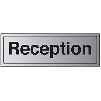 Image of V Safety General Door Reception Sign 300mm x 100mm 1.6mm Alu Rigid Plastic