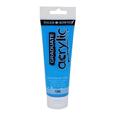 Image of Daler Rowney Graduate Acrylic Paint, Plastic Tube, 4oz 120 ml, Coeruleum Blue Hue