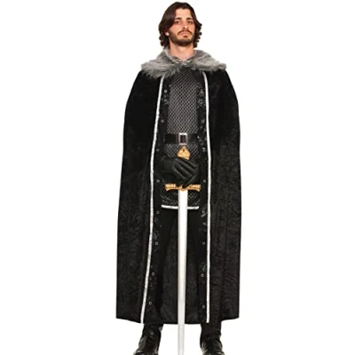 Image of Forum Novelties AC581 Faux Fur Trimmed Cape, Black, 42 44 Inch