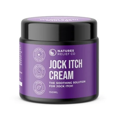 Image of Jock Itch Cream Fast Acting 150ml Soothes Itchy Groin Irritation Anti Fungal &amp; Antibacterial Formula with Tea Tree Thyme Oils Relief Protection Against Recurrence