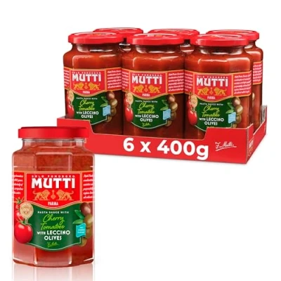 Image of Mutti Pasta Sauce Cherry Tomato with Leccino Olives 400g (Pack of 6)