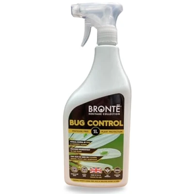 Image of Bronte Heritage Bug &amp; Mildew Control 1L Ready to Use Bee Friendly Pesticide Free Spray. Controls Whitefly, Aphids, Spider Mites, Mealybugs Scale. Flower, Fruit Vegetable Foliar Feed. UK Made