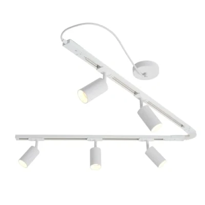 Image of LITECRAFT Bexley Track Light Flexible Metal 1.8 Metre Kit with 5 GU10 Heads White
