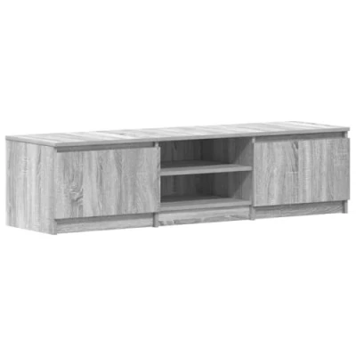 Image of vidaXL Modern TV Cabinet Sleek Grey Sonoma Engineered Wood Spacious Media Centre Easy Assembly 140x40x35.5 cm