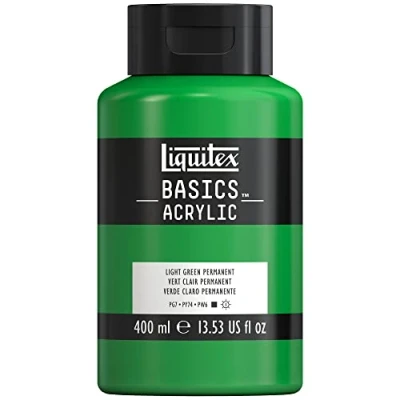 Image of LIQUITEX Basics Acrylic Paint, Light Green Permanent, 400 ml Bottle,Light Permament