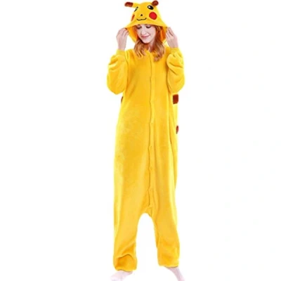 Image of Joystart Adult Onesie Animal Pajamas Unisex Carnival Halloween Cosplay Costume Sleepwear (Medium, Yellow)