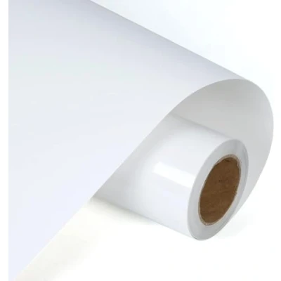 Image of Heat Transfer Vinyl Roll White 12 inch x 10 feet(30 * 305cm),HIKENRI Self Adhesive HTV Printable Iron on for Craft Projects,Signs,Scrapbooking,T Shirt Printing