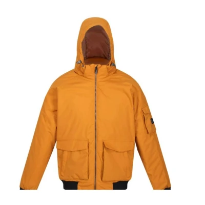 Image of Regatta Mens Faizan Hooded Waterproof Jacket (Cathay Spice) Multicolour Size X Large
