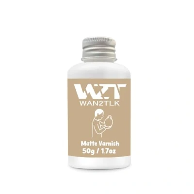 Image of WAN2TLK 50ml Air Dry Clay Glaze, Clear Glaze for Drying Clay, Varnish Pottery and Acrylic Paint, Waterproof Scratch Resistant, Design (Matte Varnish)