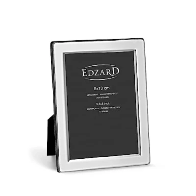 Image of Edzard Photo Frame Salerno, 3x5 inch (9x13 cm), Silver Plated Picture Frame, Tarnish Protected