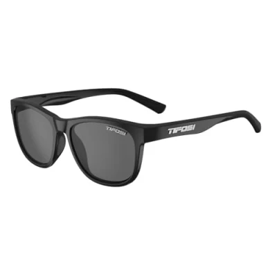 Image of Tifosi Unisex&#039;s Swank POLARISED Single Lens Sunglasses, Satin Black/Smoke Polarized, One Size