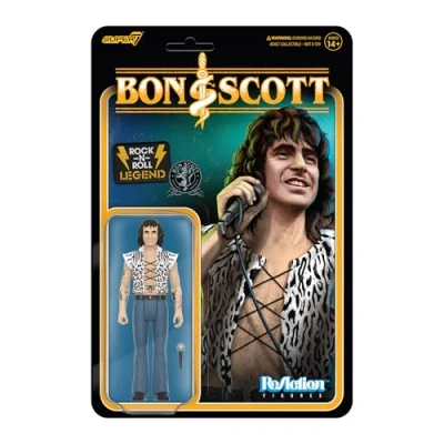 Image of Super7 Bon Scott Reaction Figures Wave 02 (Leopard Print) Action Figure