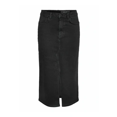 Image of Noisy May ROCK MIDI denim skirt, Women&#039;s, Size: 10, Black