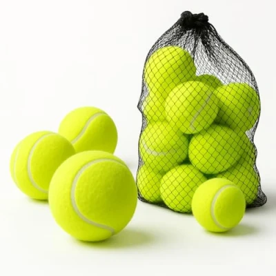 Image of EPISENT Tennis Balls Pack of 12 Ideal for Sports, Practice, Pet Play, Dog Training, Throwing Machine and All Court Types With Mesh Carrying Bag