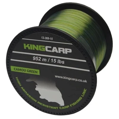 Image of KING Carp 1/4 lb Spools of CAMOU GREEN Bulk Extra Strong Monofilament &amp; Specimen Coarse Fishing Line comes in 10, 12, 15 20lbs breaking strains (12lbs)