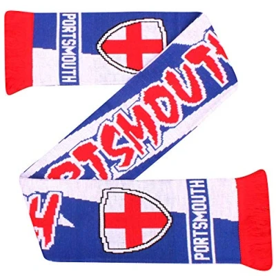 Image of GIFTS 4 ALL Portsmouth Football Fans Scarf, Souvenir Match Day Pompey Scarf