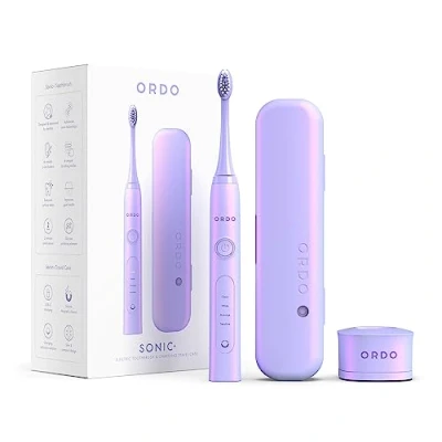 Image of Ordo Sonic+ Electric Toothbrush with Case Toothbrushes for Adults, Charging Travel Case, 4 Brushing Modes, Fast Rechargeable Battery, Silicone Polishing, USB Charger, Pearl Violet
