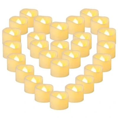 Image of Yakpo 36 Pack 3.8cm x 3cm Tea Light Candles Battery Operated, Flameless Flickering LED Tealight Fake Votive Candles, Flicker Electric tealights Bulk for Wedding Halloween Christmas Party Decorations
