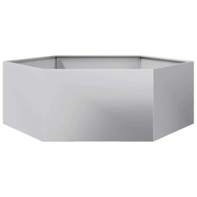 Image of vidaXL Garden Planter Outdoor Flower Pot Hexagon Raised Bed Galvanized Steel, Weather Resistant, Ample Space, Open Bottom, 138 x 120 45 cm
