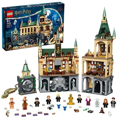 Image of LEGO Harry Potter Hogwarts Chamber of Secrets Castle Toy with The Great Hall, 20th Anniversary Model Set Collectible Golden Minifigure, Wizarding World Gifts for Kids, Boys &amp; Girls 76389