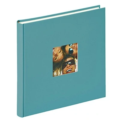 Image of Walther design FA 205 K Fun Trend book bound album with die cut for your personal picture, 10.2 x 9.8 inch (26 25 cm), 40 white pages, petrol green